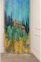 Zen Bamboo Forest Curtain - Green Nature Landscape & Sun Rays Digital Printed Single Panel Drape for Peaceful & Oriental Home Decor