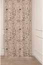 Bohemian Coffee Bean & Brewing Tools Sketch Curtain - Rustic Cafe Style Digital Printed Single Panel Drape for Modern Kitchen & Coffee Bar Decor