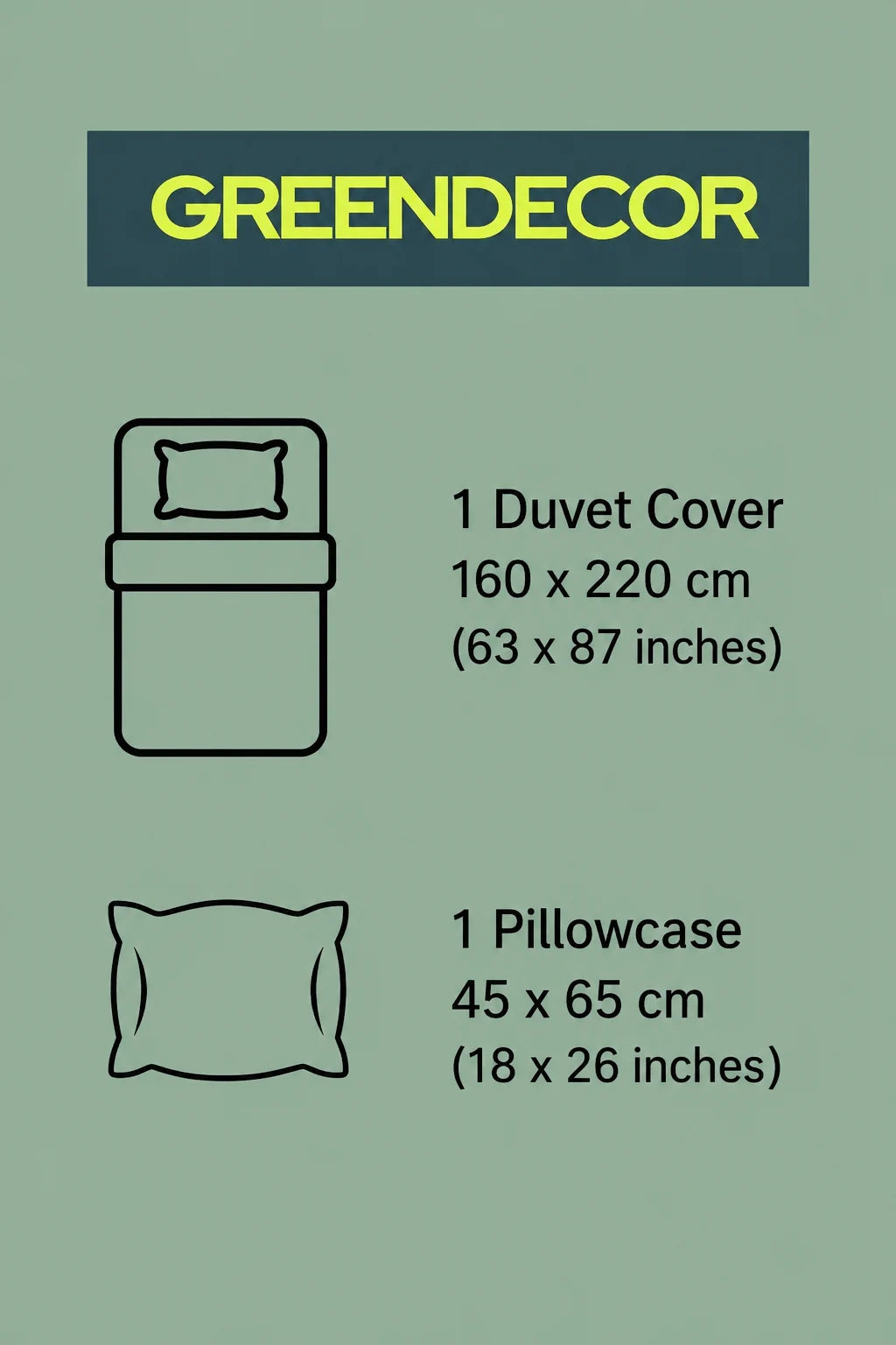 Minimalist Zen Cat & Abstract Shapes Duvet Cover Set - Sage Green Digital Printed Bedding with 100% Cotton Base for Modern Kids' Decor